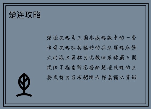 楚连攻略